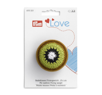 Háčkovaný ihelníček a závážie 2v1, Prym Love, 6 cm, "Kiwi"