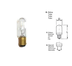 Žárovka 15W, 230V, B15d, 20x65